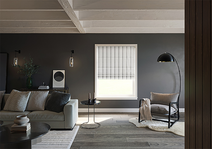 Laurel Stripe, Charcoal - Roman Blind - Image 8